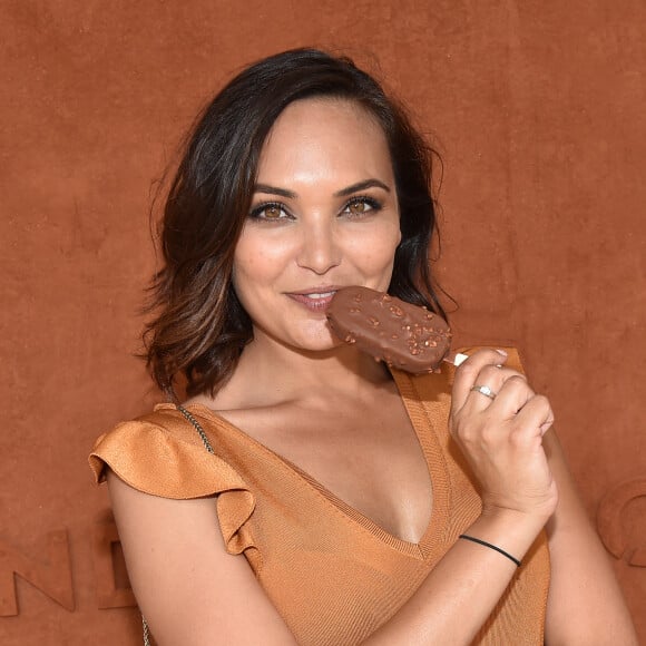 Exclusif - Valérie Bègue (Miss France 2008) au bar Magnum lors des Internationaux de France de Tennis de Roland Garros à Paris, le 7 juin 2018. © Veeren/Bestimage
