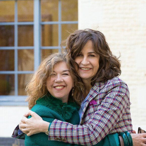 Sabine Haudepin et Valérie Lemercier lors de la conférence de presse du film "Marie-Francine" à Lille, France, le 27 avril 2017. © Stéphane Vansteenkiste/Bestimage 