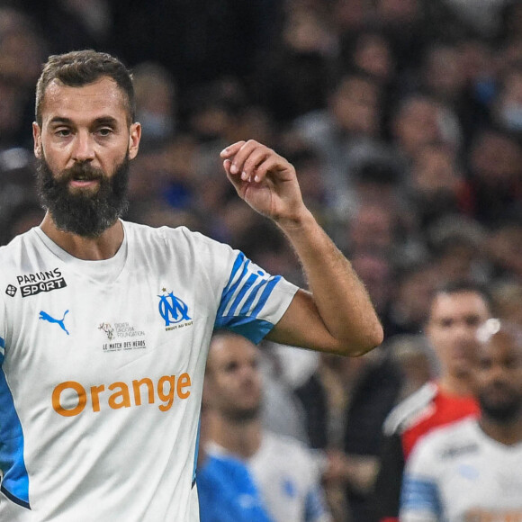 Benoît Paire - Match des héros entre l'équipe OM Legends et l'équipe UNICEF au stade Orange Velodrome à Marseille le 13 octobre 2021. Soutenu par la Fondation D. Drogba, Orange et l'Olympique de Marseille, l'Unicef a organisé cette rencontre afin de financer un projet d'accès à l'éducation en Côte d'Ivoire. La Team OM de légende s'impose 7-4 au stade Vélodrome face à la Team Unicef. © Jean-René Santini/Bestimage