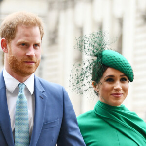 Le prince Harry, duc de Sussex, et Meghan Markle, duchesse de Sussex - La famille royale d'Angleterre à son arrivée à la cérémonie du Commonwealth en l'abbaye de Westminster à Londres. Le 9 mars 2020