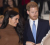 Meghan Markle, duchesse de Sussex, et le prince Harry, duc de Sussex à la Canada House à Londres.