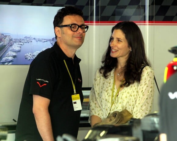Gildo Pastor et son épouse - Arrivée de la première course de la Formule E (électrique) en Europe à Monaco, le 9 mai 2015.