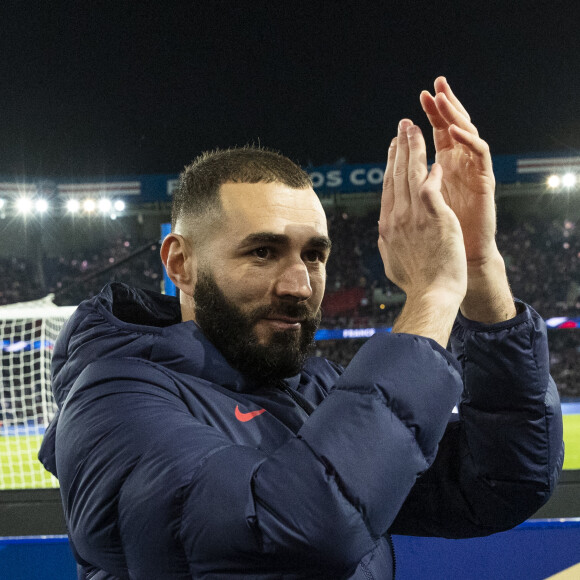 Karim Benzema lors du match de football de qualification pour la Coupe du monde 2022 entre la France et le Kazakhstan au stade Parc des Princes à Paris, France, le 13 novembre 2021. La France a gagné 8-0. © Cyril Moreau/Bestimage 