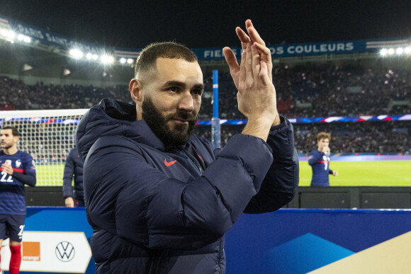 Karim Benzema lors du match de football de qualification pour la Coupe du monde 2022 entre la France et le Kazakhstan au stade Parc des Princes à Paris, France, le 13 novembre 2021. La France a gagné 8-0. © Cyril Moreau/Bestimage 