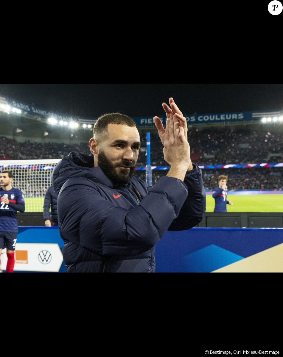 Karim Benzema lors du match de football de qualification pour la Coupe du monde 2022 entre la France et le Kazakhstan au stade Parc des Princes à Paris, France, le 13 novembre 2021. La France a gagné 8-0. © Cyril Moreau/Bestimage