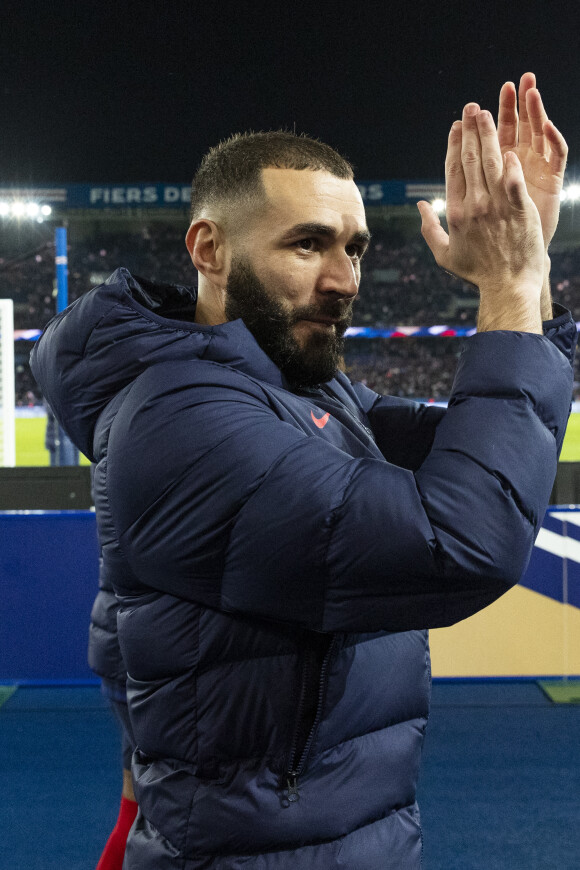 Karim Benzema lors du match de football de qualification pour la Coupe du monde 2022 entre la France et le Kazakhstan au stade Parc des Princes à Paris, France, le 13 novembre 2021. La France a gagné 8-0. © Cyril Moreau/Bestimage 