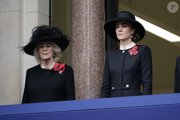 La duchesse de Cornouailles, Camilla Parker Bowles, la duchesse de Cambridge , Catherine Kate Middleton - La famille royale d'Angleterre sans la reine participe au 'Remembrance Day', une cérémonie d'hommage à tous ceux qui sont battus pour la Grande-Bretagne, au Cenopath à Whitehall, Londres le14 novembre 2021