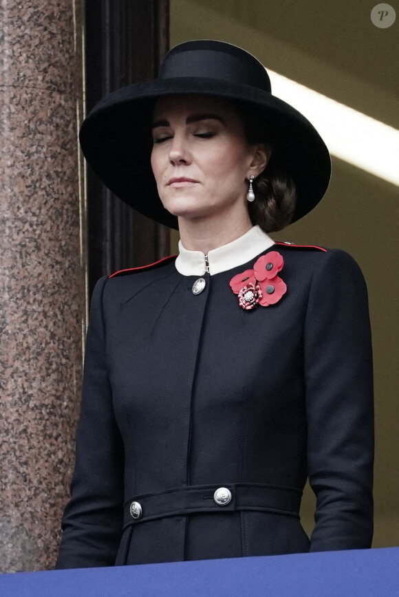 La duchesse de Cambridge , Catherine Kate Middleton - La famille royale d'Angleterre sans la reine participe au 'Remembrance Day', une cérémonie d'hommage à tous ceux qui sont battus pour la Grande-Bretagne, au Cenopath à Whitehall, Londres le 14 novembre 2021 