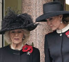 La duchesse de Cornouailles, Camilla Parker Bowles, la duchesse de Cambridge , Catherine Kate Middleton - La famille royale d'Angleterre sans la reine participe au 'Remembrance Day', une cérémonie d'hommage à tous ceux qui sont battus pour la Grande-Bretagne, au Cenopath à Whitehall, Londres le14 novembre 2021 
