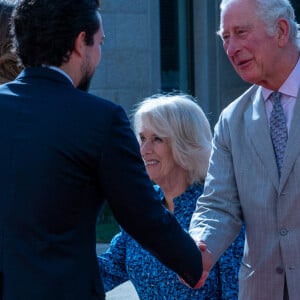 Le prince Charles, Camilla Parker Bowles, duchesse de Cornouailles, le prince Hussein et la reine Rania de Jordanie - Le prince de Galles et sa femme la duchesse de Cornouailles sont reçus au palais Al Husseiniya à Amman par le roi et la reine de Jordanie, à l'occasion de leur visite officielle en Jordanie. Le 16 novembre 2021