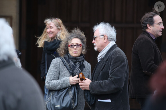 Mireille Dumas - Obsèques de Jean-Christophe Averty en l'église Saint Pierre de Montrouge à Paris le 10 mars 2017. 