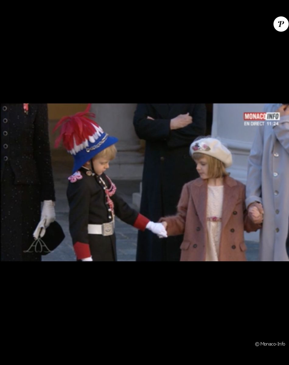 Le prince Jacques et la princesse Gabriella lors de la Fête nationale de Monaco, au palais princier.