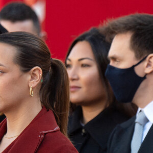 Pauline Ducruet, Louis Ducruet et son épouse Marie Ducruet lors de la Fête nationale de Monaco, le 19 novembre 2021.