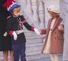 Le prince héréditaire Jacques de Monaco et sa soeur la princesse Gabriella de Monaco - La famille princière de Monaco lors de le prise d'Armes, remise d'insignes et défilé militaire sur la place du Palais lors de la fête nationale de Monaco. © Jean-Charles Vinaj/Pool Monaco/Bestimage
