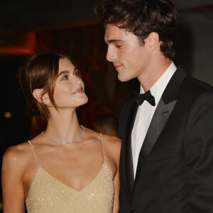 Kaia Gerber et son compagnon Jacob Elordi - People à la soirée de gala de l'Academy Museum of Motion Pictures à Los Angeles, le 25 septembre 2021. 