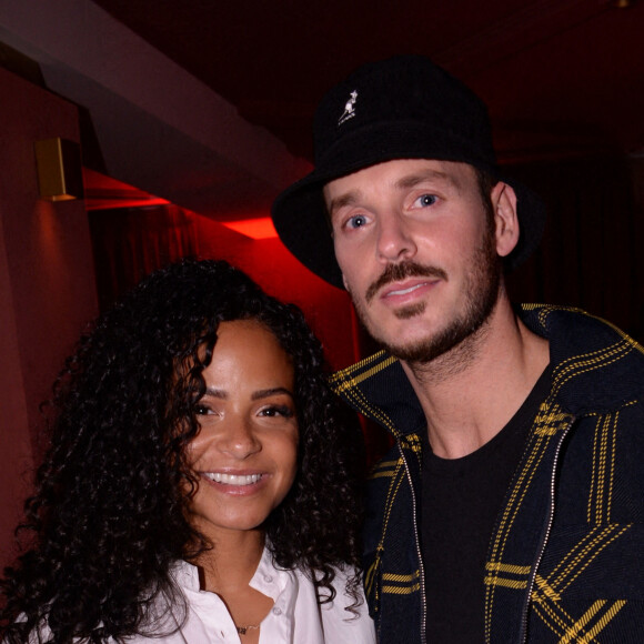 Matt Pokora et sa femme Christina Milian lors de la soirée d'anniversaire de C.Bruna (27 ans) au restaurant Giusé Trattoria à Paris, France. Un événement organisé par Five Eyes Production. © Rachid Bellak/Bestimage 