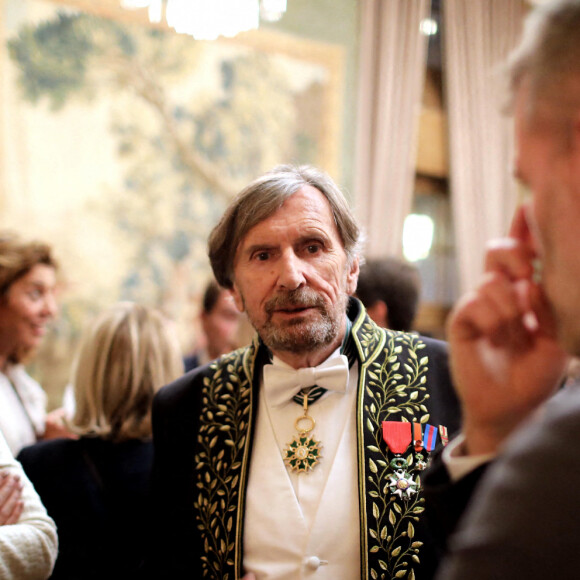 Exclusif - Laeticia Hallyday, Daniel Rondeau et Jalil Lespert - Daniel Rondeau fait son entrée à l'Académie Française lors d'une séance solennelle sous la Coupole à l'Institut de France à Paris. Le 4 Novembre 2021 © Dominique Jacovides / Bestimage 