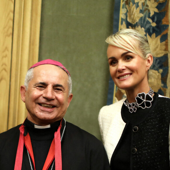 Exclusif - Monseigneur Najeeb Moussa Michaeel et Laeticia Hallyday - Daniel Rondeau fait son entrée à l'Académie Française lors d'une séance solennelle sous la Coupole à l'Institut de France à Paris. Le 4 Novembre 2021 © Dominique Jacovides / Bestimage 