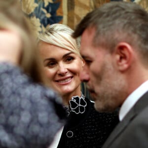 Exclusif - Laeticia Hallyday et son compagnon Jalil Lespert - Daniel Rondeau fait son entrée à l'Académie Française lors d'une séance solennelle sous la Coupole à l'Institut de France à Paris. Le 4 Novembre 2021 © Dominique Jacovides / Bestimage 