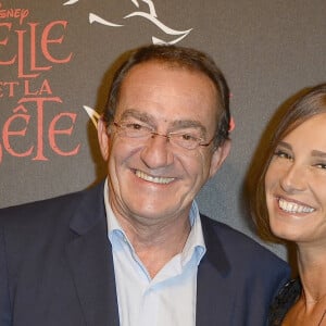 Jean-Pierre Pernaut et sa femme Nathalie Marquay a la generale de la comedie musicale "La Belle et la Bete" au Theatre Mogador a Paris le 24 octobre 2013.