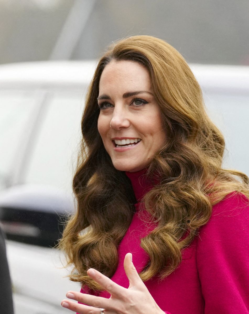 Catherine (Kate) Middleton, duchesse de Cambridge, visite l'école Nower Hill High dans la banlieue de Pinner à Londres, Royaume Uni, le 24 novembre 2021, pour participer à une leçon de sciences sur les neurosciences et l'importance du développement de la petite enfance.