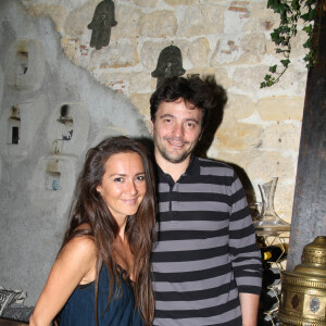 Emmanuelle Boidron, son mari Antoine Jacoutot lors du premier anniversaire du restaurant Ikône à Paris, le 19 juin 2018. © Baldini / Bestimage