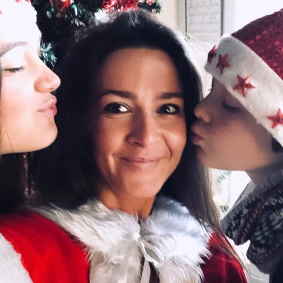 Emmanuelle Boidron et ses enfants, Leia et Arthur. Instagram, le 24 décembre 2020.