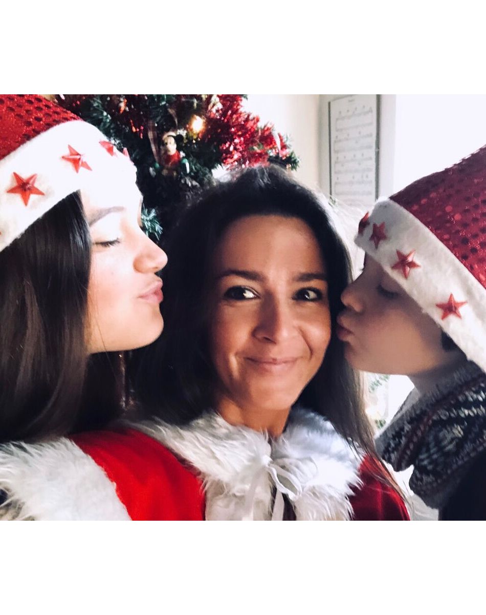 Emmanuelle Boidron et ses enfants, Leia et Arthur. Instagram, le 24 décembre 2020.