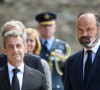 Edouard Philippe et Nicolas Sarkozy au Mont Valérien pour le 80ème anniversaire de l'appel du 18 juin à Suresnes, France, le 18 juin 2020.