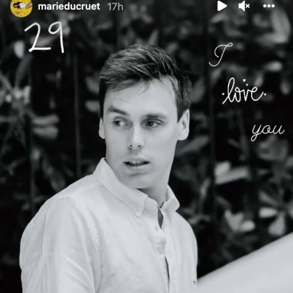 Louis Ducruet a reçu un message de son épouse Marie Ducruet pour son anniversaire. Le 26 novembre 2021.