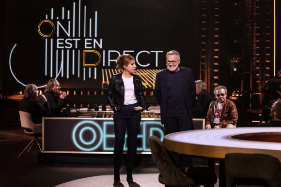 Exclusif - Léa Salamé, Laurent Ruquier pendant le tournage de l'émission On Est En Direct (OEED) du samedi 27 novembre 2021 à Paris