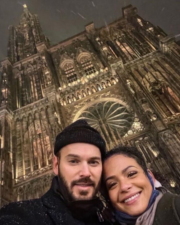 M. Pokora et Christina Milian en famille à Strasbourg, la ville d'origine du chanteur français.