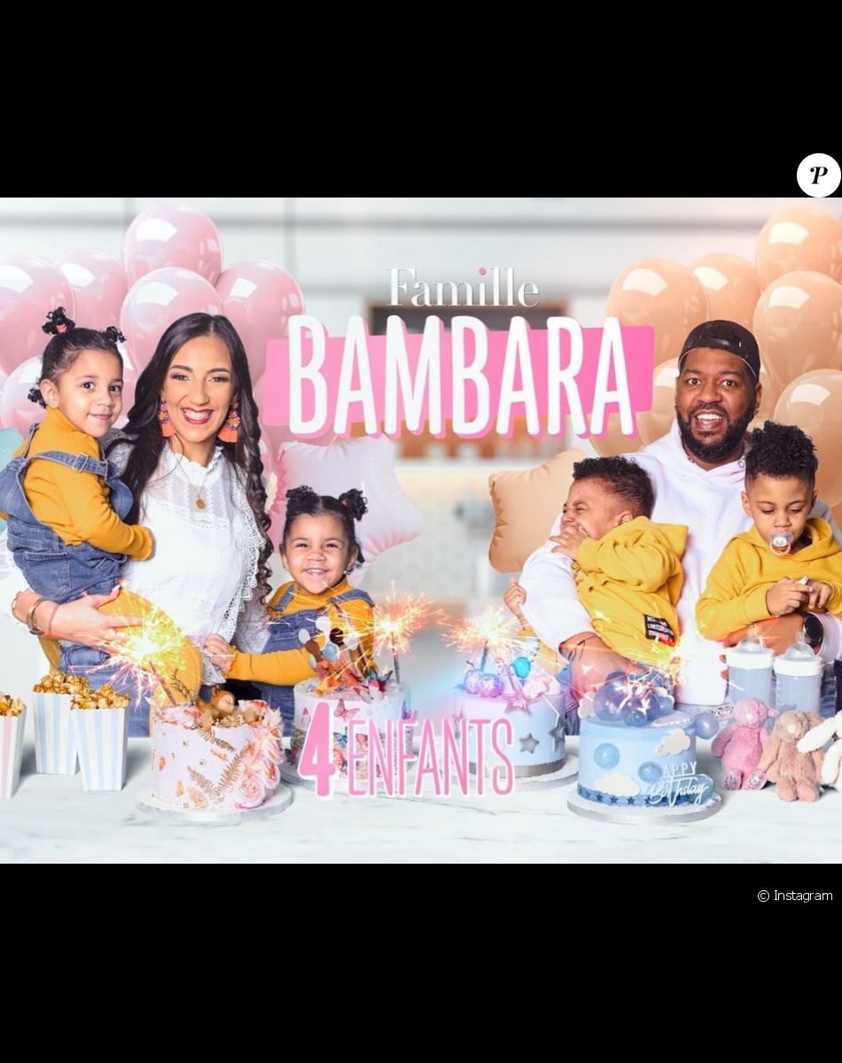 Rofrane et Nasser Bambara, parents de quadruplés (Hajar, Noor, Chemsy-Dine et Kheïry-Dine) et stars de "Familles nombreuses, la vie en XXL" sur TF1.