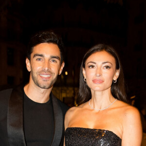 Exclusif - Rachel Legrain-Trapani (Miss France 2007) et son compagnon Valentin Léonard - Arrivées lors de la 10ème édition du "Global Gift Gala 2021" à l'hôtel Four Seasons Hotel George V à Paris le 30 octobre 2021.  © Tiziano da Silva/Bestimage 