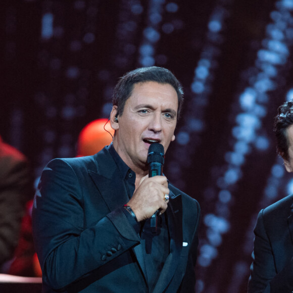 Exclusif - Dany Brillant et Laurent Gerra - Enregistrement de l'émission "Chantons Aznavour" aux Folies Bergère à Paris, diffusée le 10 décembre à 21h05 sur France 3 © Pierre Perusseau / Bestimage 