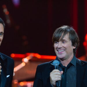 Exclusif - Dany Brillant et Thomas Dutronc - Enregistrement de l'émission "Chantons Aznavour" aux Folies Bergère à Paris, diffusée le 10 décembre à 21h05 sur France 3© Pierre Perusseau / Bestimage 