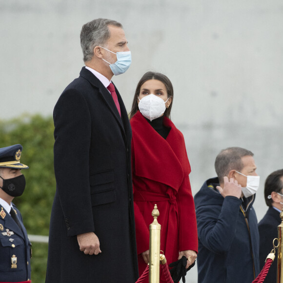 Le roi Felipe VI et la reine Letizia d'Espagne, s'apprêtent à partir en visite d'Etat en Suède, sur l'invitation du roi de Suède, pour souligner et renforcer les relations bilatérales entre les deux pays. Madrid. Le 23 novembre 2021.