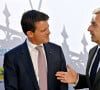 Manuel Valls et Nicolas Sarkozy lors des Entretiens de Nice organisés par le quotidien régional Nice-Matin qui ont eu lieu au Centre Universitaire Méditerranéen, le 15 octobre 2021