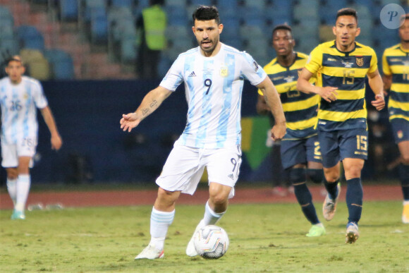 Sergio Aguero lors du quart de finale de la Copa America 2021 opposant l'Argentine à l'Equateur au stade olympique Pedro Ludovico Teixeira à Goiania, Brésil, le 3 juillet 2021. L'argentine a gagné 3-0. © Laurent Lairys/Panoramic/Bestimage