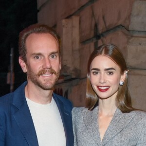 Lily Collins et son mari Charlie McDowell - Arrivées au dîner de lancement de la collection Clash de Cartier au Boros bunker à Berlin le 21 septembre 2021. 