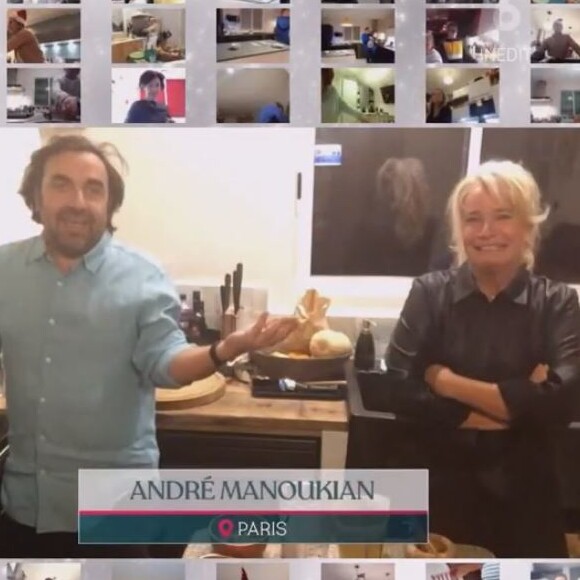 André Manoukian et sa femme Stéphanie dans "Tous en cuisine" sur M6, le 20 décembre 2021