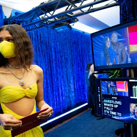 Zendaya lors de la 93ème cérémonie des Oscars dans la gare Union Station à Los Angeles, le 25 avril 2021.