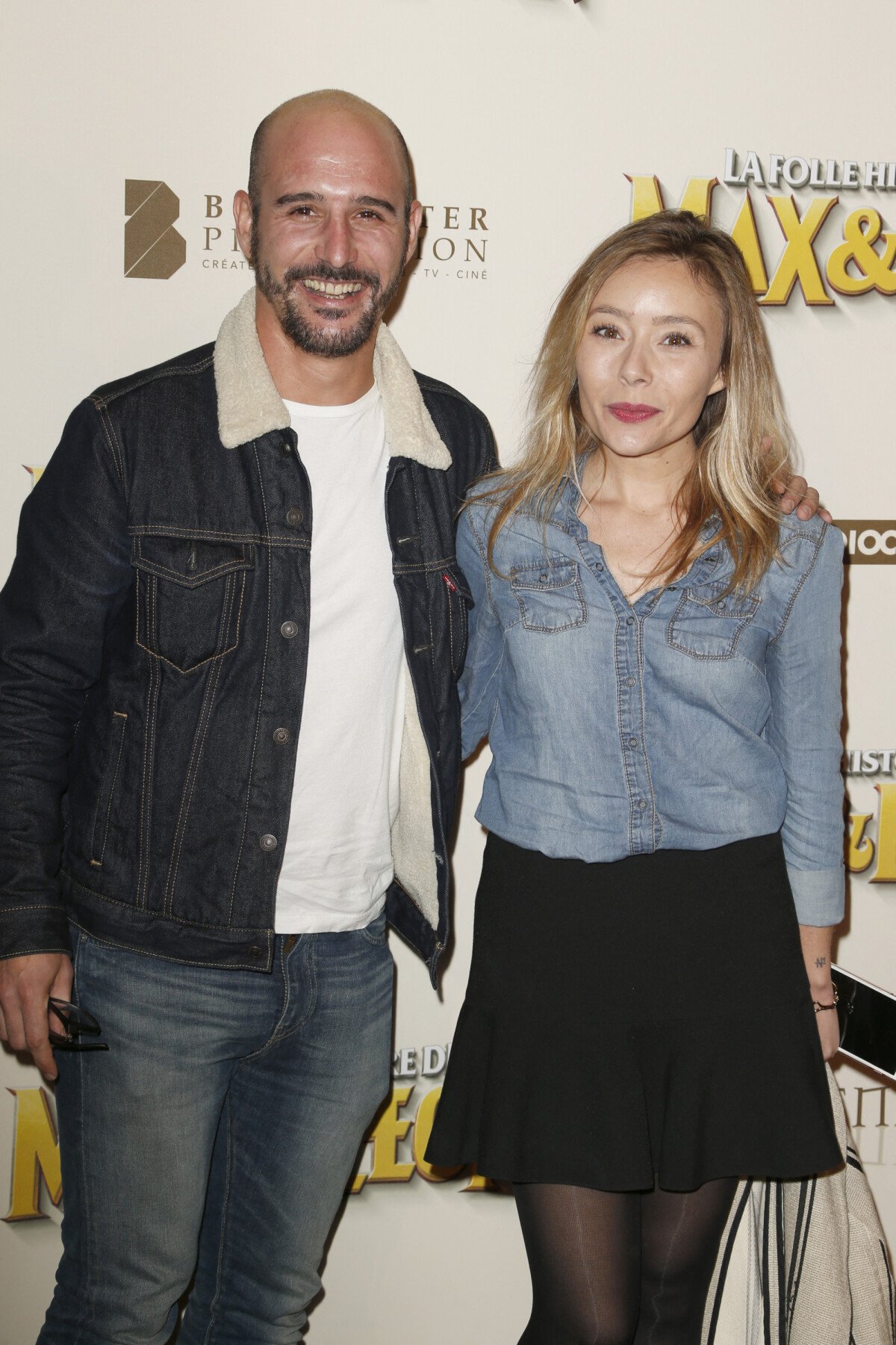 Photo : Cartman (aka Sébastien Patoche, de son vrai nom Nicolas-Bonaventure  Ciattoni) et sa femme Aurélie Crebessegues - Avant-première du film 