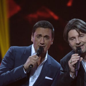 Exclusif - Dany Brillant et Philippe Lellouche - Enregistrement de l'émission "Tout le monde chante contre le cancer" au Palais des Congrès à Paris, diffusée le 23 décembre sur W9. © Giancarlo Gorassini-Cyril Moreau / Bestimage 