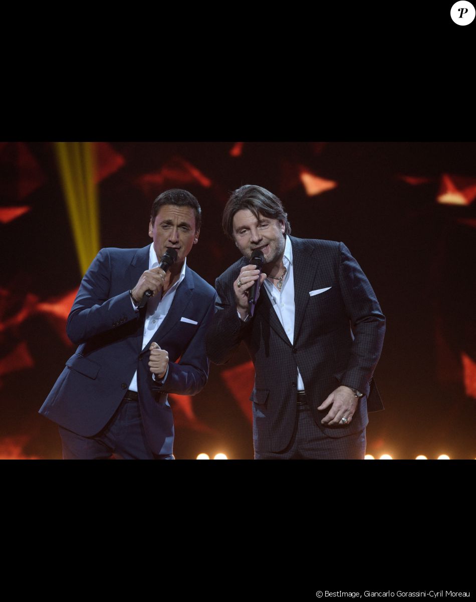 Exclusif - Dany Brillant et Philippe Lellouche - Enregistrement de l'émission "Tout le monde chante contre le cancer" au Palais des Congrès à Paris, diffusée le 23 décembre sur W9. © Giancarlo Gorassini-Cyril Moreau / Bestimage