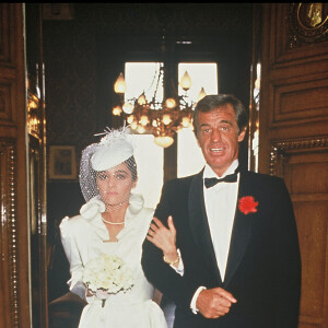 Archives - Jean-Paul Belmondo et sa fille Patricia le jour de son mariage.