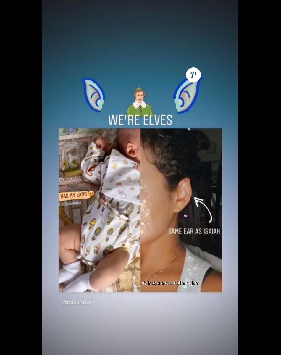 Christina Milian démontre que son fils Isaiah a les mêmes oreilles d'elfe qu'elle sur Instagram le 12 mars 2020.