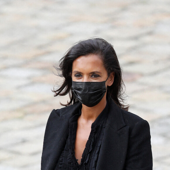 Karine Le Marchand lors de la cérémonie d'hommage national à Jean-Paul Belmondo à l'Hôtel des Invalides à Paris, France, le 9 septembre 2021. © Dominique Jacovides/Bestimage 