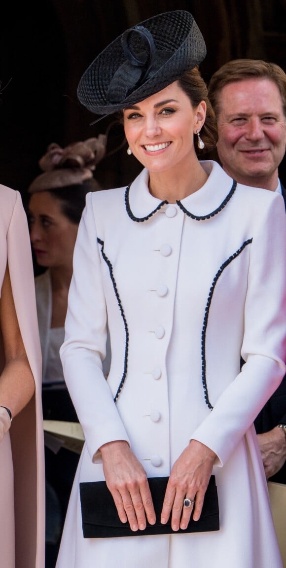 Catherine (Kate) Middleton, duchesse de Cambridge, lors de la cérémonie annuelle de l'Ordre de la Jarretière (Garter Service) au château de Windsor.
