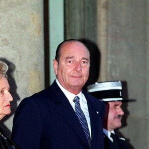 Bernadette et Jacques Chirac à l'Elysée à Paris.